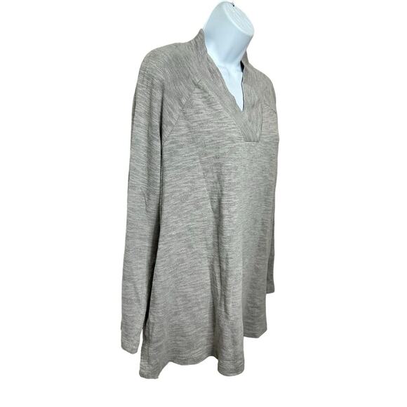 Pure Jill J.Jill Tunic Sweater Sz Medium Gray Raglan Sleeve V-Neck Relaxed Long - Picture 4 of 6